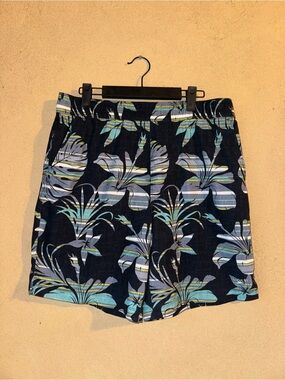 Speedo Navy Floral Hybrid Swim Shorts